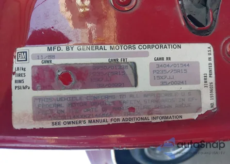 1989 Chevrolet Gmt-400 C1500 из США, поврежденный, VIN 1GCDC14KXKZ146866